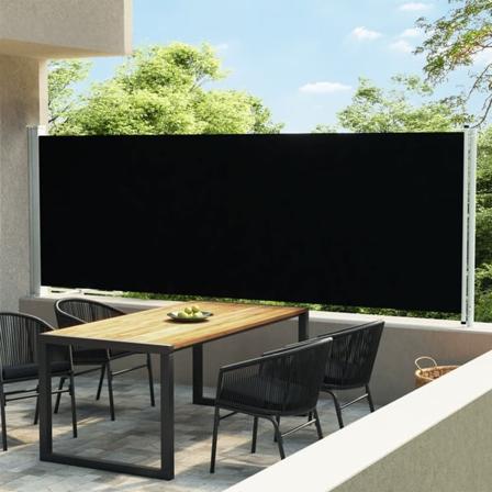 vidaXL Infällbar sidomarkis 600x160 cm svart Svart