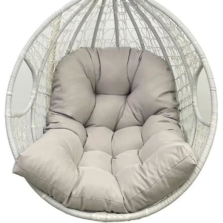 Grøn æggestol erstatnings pude, aftagelig æggestol pude hængekøje stol pude vaskbar, tyk vandtæt hængende kurv C lysegrå