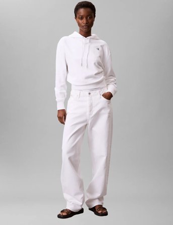 Calvin Klein Jeans Ls Rlxd Mono Fr Terry Po Hood - White - S
