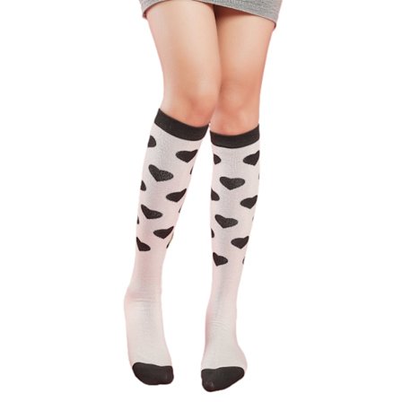 Dame Piger Valentinsdag Silkeagtige Lårhøje Strømper Sødt Kærlighedshjerte Læber Printet Sløjfe Over Knæ Lange Sokker Festkostume Tilbehør