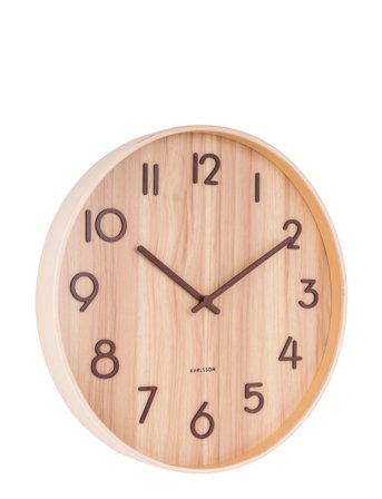 KARLSSON Wall Clock Pure Medium Dark Basswood - Beige - Ø40CM