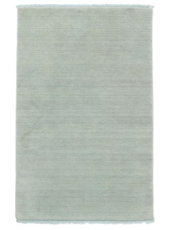 Jednobarwny Mały Handloom Fringes Dywan - Jasny Petrol 100X160 Wełna