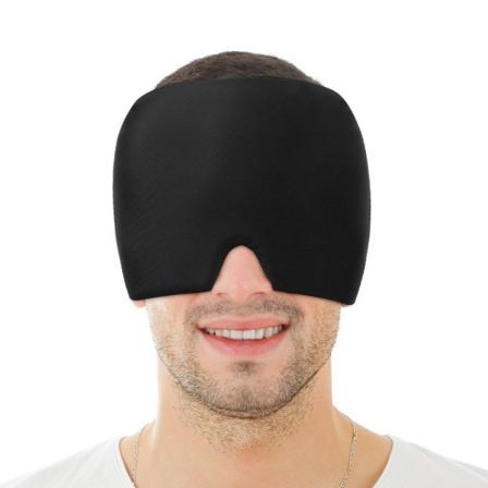 CDQ Gel Varmt Koldt Terapi Hovedpine Migræne Relief Cap sort