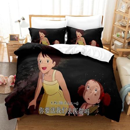 A15 Anime My Neighbor Totoro 3d printed sängset set cover cover Örngott barn present AU QUEEN 210x210cm
