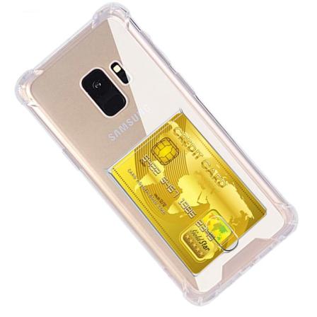 Samsung Galaxy S9 - Tehokas kuori korttipidikkeell Transparent/Genomskinlig