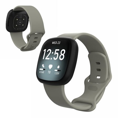 Fitbit Versa 3 / Sense silikon klockarmband - grå Size: S