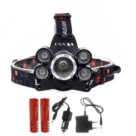 5LED stærk projektør T6 genopladelig pandelampe 3T6 flylys