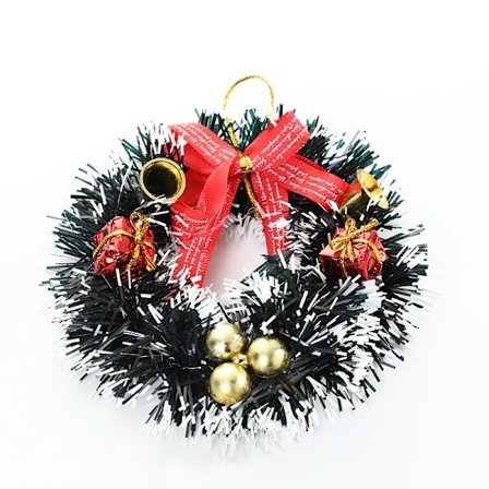 6 stk. Treringer, Små Lyskranser Kunstige Bær Snødekte Furuåler Lyskranser for Bryllupsbordpynt