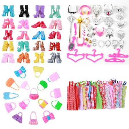 55 stykker 30cm/11 tommers barbie klær og sko kle opp tilbehør