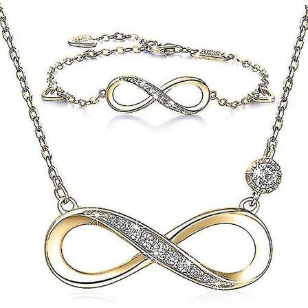 925 Sterling Sølv Halskjede Armbånd Forever Love Gift Mother silver