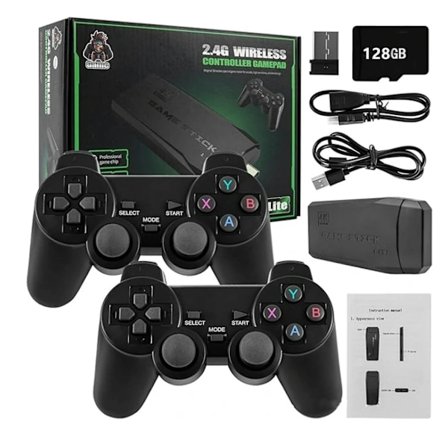 20.000+ 4k HDMI TV Videospil Stick Retro Spilkonsol Med 2 Trådløse Controllere 4k Spil Stick 100% Helt Ny 128g