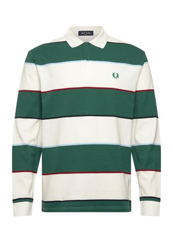Fred Perry Hw Jersey Striped Polo Shirt - Green - XL