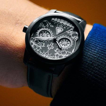 Todos | Montre noire Le jour des morts pour hommes - Montres bracelet