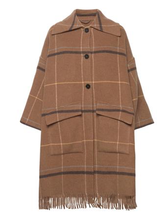 Poncho Coat Outerwear Coats Winter Coats Brun Closed