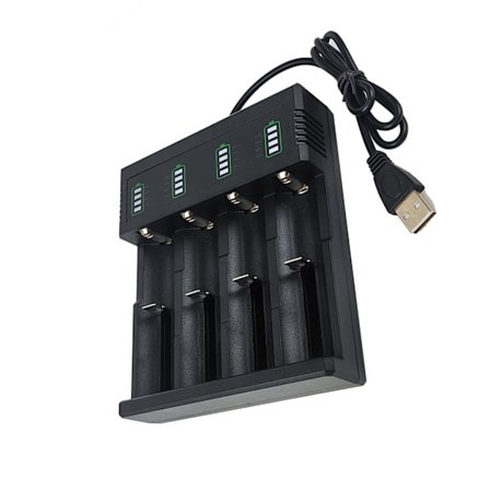 Intelligent USB 18650 batterilader for 21700, 26700, 14500 litiumbatterier