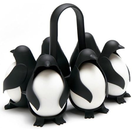 3-in-1 Munateline ruoanlaittoon, säilytykseen ja tarjoiluun, pingviinin muotoinen munankeitin pehmeiden tai kovien munien valmistukseen, Eggies, tilaa