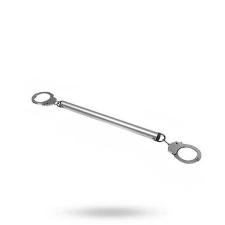 Spreader Bar with Hand or Ankle Cuffs - Silver - Sexleker Vuxen: Bondage & Fetish