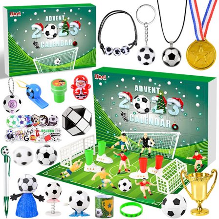 Fotbollsadventskalender pojke flicka 2023 24 fotbollspresenter med fotbollsmedalj visselpipa 24 jul