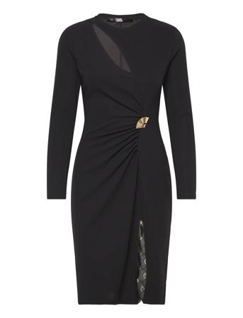 Hun's Pick Drapey Dress Dresses Evening Dresses Svart Karl Lagerfeld*Betinget Tilbud