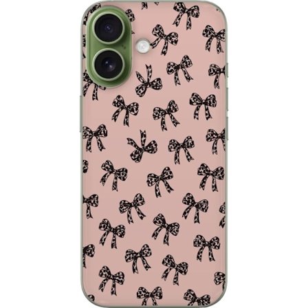 Kompatibel Mobilcover til Apple Apple iPhone 17 Rosetter leopardprint bånd pink baggrund modegirlie sødt mønster retro stil dekoration tapet design