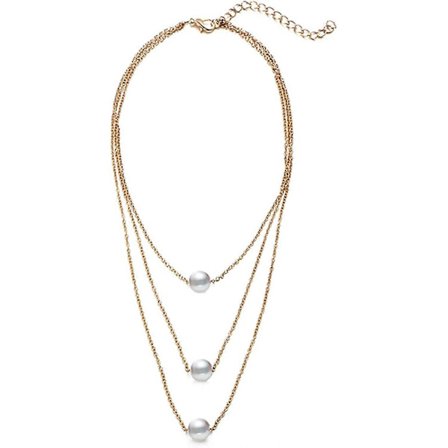 Simpel trelags perlekæde retro simpel enkelt perlekæde smykker pænt tilbehør holdbart og moderigtigt