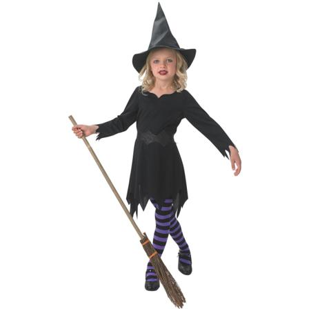 Häxklänning 98/104 Cl (3-4 År) Halloween Klänning Häxa