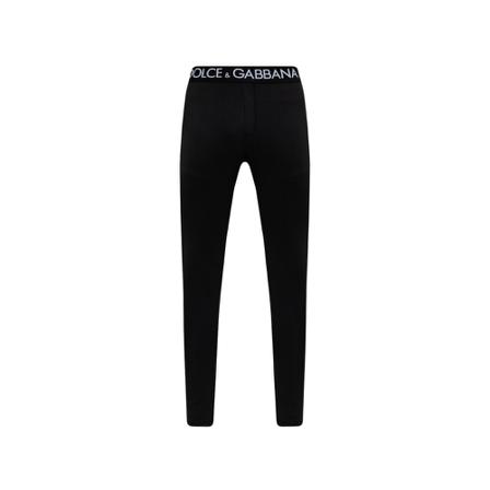 Dolce & Gabbana, Leggings with logo Zwart, Heren, Maat:M