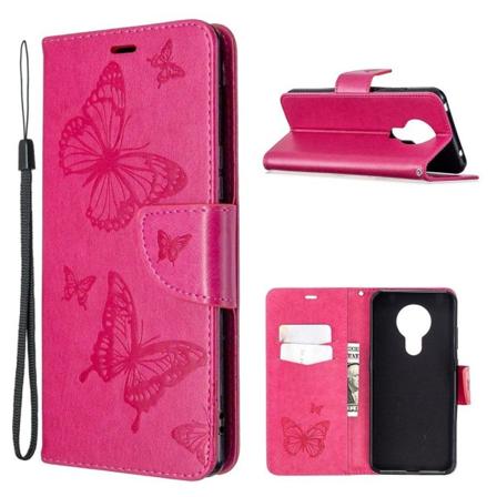 Butterfly Nokia 5.3 Etui - Rose Pink
