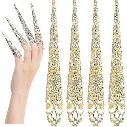 Fingerneglspids Klo-Ringe, Antik Dronning Kostume Klør Kostume Fingertip Klo Negl Ringe Dekoration Tilbehør