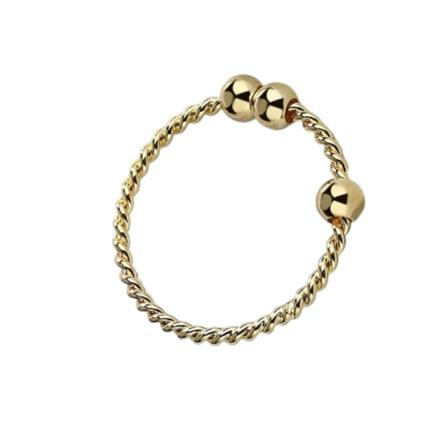 Anti-stressring Med Roterbara Pärlor Guld 17.9 Mm