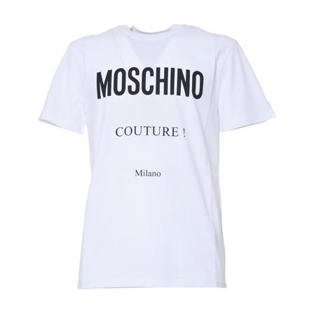 Moschino, T-Shirts Wit, Heren, Maat:S