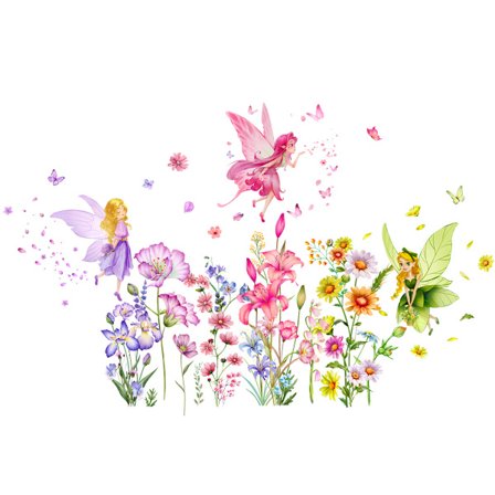 Blomster vægklistermærke aftagelig skræl og klæb vægdekoration til pigers soveværelse stue