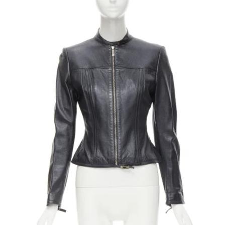 Gucci Vintage Pre-owned Leather outerwear Sort, Dame Vintage Jakker