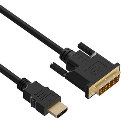 DVI till HDMI-kabel, HDMI-hane till DVI-D-hane dubbelriktad adapterkabel, HDMI till DVI-D 24+1 höghastighetskabel stöd 1080P HD för Raspberry Pi, Roku