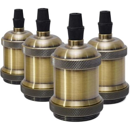E27 Vintage Lampesokkel, Pæresokkel, Keramisk Lampeholder Adapter til Dekoration af Barer, Restauranter, Soveværelser, Gårde 4 Stykker Bronze Sokkel