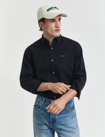 GANT Reg Pinpoint Oxford Shirt - Black - XXXL