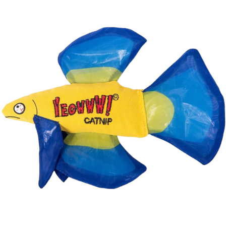 Yeowww! - Catnip Mo Betta Fish Blue 16,5 x 12,7 x 2,5 cm - Katt - Katteleker & viftepinner - Kattemynte & catnipleker - ZOO.no