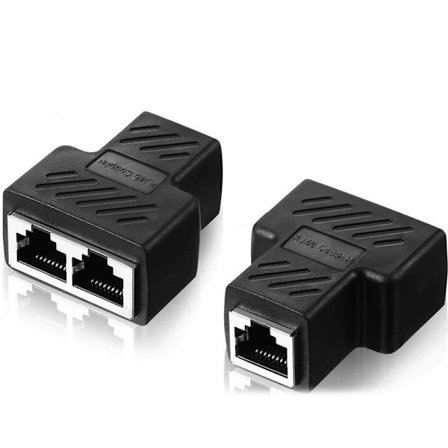 RJ11-fördelare, adapter, splitter, 2-pack, Ethernet-uttag, splitter, kontakt