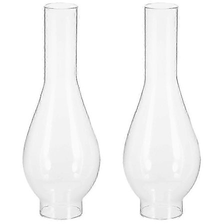 2 st Klar Lampskärm för Oljelampa Ersättningslampa Glas Skorsten Fotogenlampa Skorsten