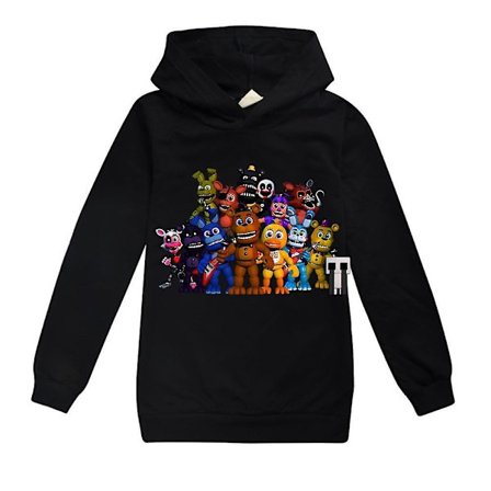 Five Nights at Freddy's Print Sweatshirt Langermet Casual hettegenser for barn Gutter Jenter 0