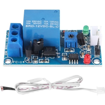 DC 12V Fotoelektrisk kontakt sensor relæmodul 50mmx25mm med 2 kabler
