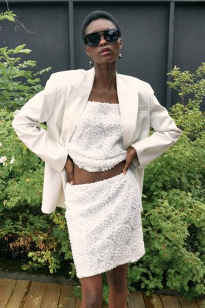 NA-KD Minikjol med struktur - Minikjolar - Vit - L