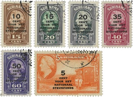 Suriname 1945 - NVPH 214/19 - Stemplet