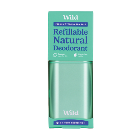 Wild Deo Cotton & Sea Salt Startpakke, Blå, 40 g