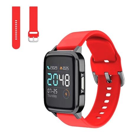 Haylou SmartWatch komfort silikone urrem - Rød Størrelse: S Red