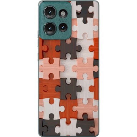 Yhteensopiva Puhelinkuori Motorola Motorola Edge 50 Puupulikuvio lämpimin luonnonvärein, yhdistetyt pulmapalaset harmonisella ja rauhoittavalla tunn