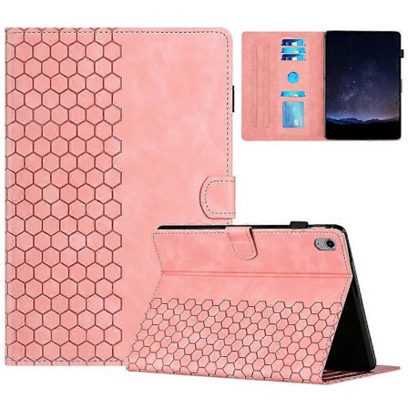 Etui til iPad mini (2024)/mini (2021) Honeycomb-printet lædertabletcover med kortslot