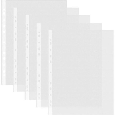 100 st A4 transparent papper, A4 perforerad påse transparent, plast A4 perforerad påse