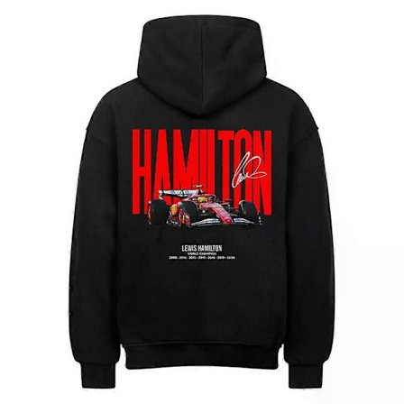 Sort hættetrøje fra Rockinstone (tryk på ryggen)