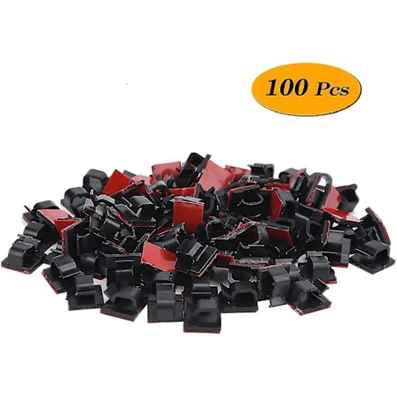 100 Selvklebende Kabelorganisering Klips for TV, Datamaskin, Bærbar PC